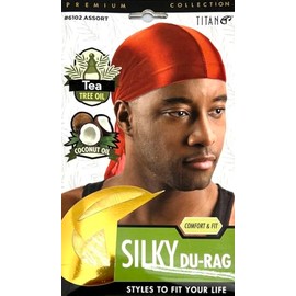 Titan Diadema Durag De Seda Con Cola Larga Para Hombre, Pañuelo De Seda Con Árbol De Té Y Aceite De Coco, De Satén, Color Negro, Ideal Para Hip Hop, Rapero, Regalo, Color Amarillo.