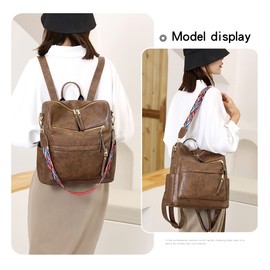 ZOCILOR Women's Fashion Backpack Purse Multipurpose Design Convertible Satchel Handbags and Shoulder Bag PU Leather Travel bag (Camel)