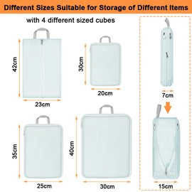 OSDUE 4-Piece Packing Cube Set for Suitcase, Travel Organiser, Suitcase Organiser, Packing Cubes Compression, Suitcase Packing Bags Set, Compression Suitcase Organiser Set, Travel Essentials Suitcase