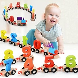 Wooden Train toy Digital Train Set Railway toy Kid Early Counting 0-9 Number Learning Toy,Early Learning Educational Toys for age over 3 years Children Kids Toddler Boys Girls