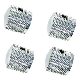 JIANZHENKEJI Pack of 4pcs Chrome Knob Volume Tone Control Knobs with 1pcs Allen Keys Screws Set for Electric Guitar Bass Screw Type(Chrome)