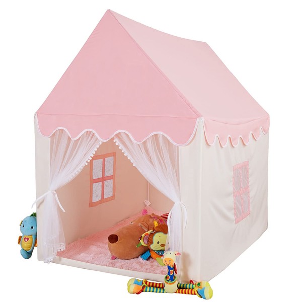 Kids Play Tent for Girls Princess Tent Pink Castle Playhouse for Toddlers Indoor and Outdoor Girls Tent