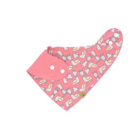 LÄSSIG Baby Bib Bandana Neck Scarf Cotton Popper Reversible Baby Bandana Glama Lama Coral