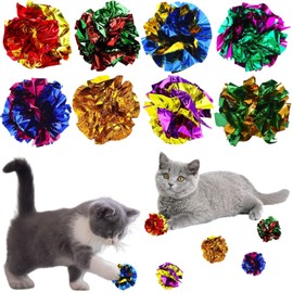 Crinkle Ball for Cats, 20 Pieces Colourful Cat Toy Balls, Cat Crinkle Ball, Colourful Cat Toy Balls, Colourful Cat Play Balls, Kitten Interactive Ball Toy