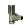 NRG Manual Valves Angled Round Head Satin Nickel Towel Rail