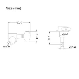 SAPHUE 4pcs Square Ukulele Tuning Pegs Machine Heads 2R2L For 4 String Ukulele Accessories with Mounting Screws(gold)