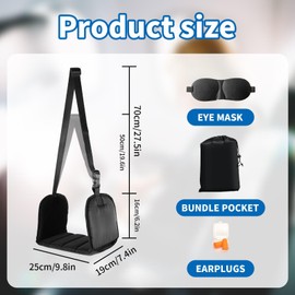 Foot Hammock Adjustable Pedal for Airplanes, Travel Hammock with Support Board by Thicked Memory Cotton Filling for Long-Distance Flights and Rest & Relax Legs