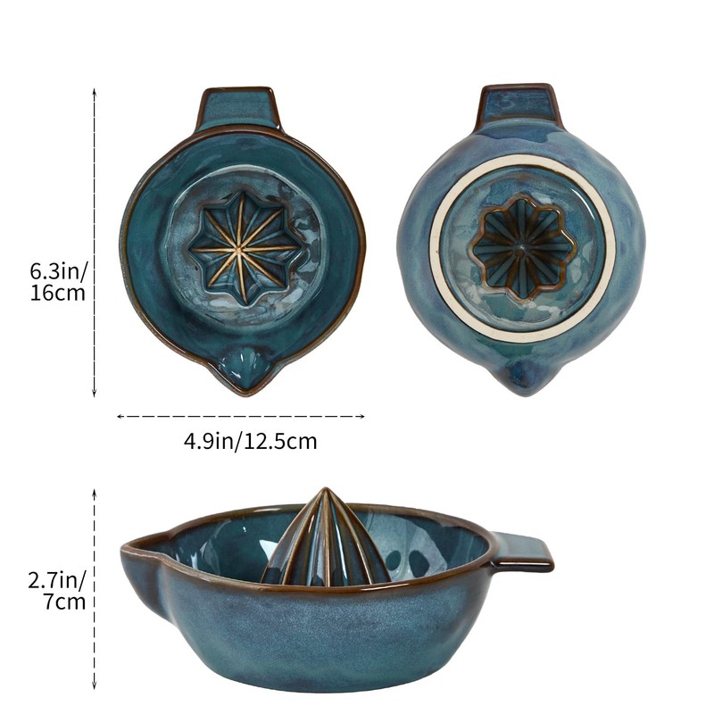 Ceramic Lemon Juicer Reamer Manual Citrus Lime Hand Squeezer Bowl