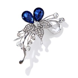 Kaichen Crystal Brooch Fancy Vintage Style Flower Brooch Pin for Women, girls, ladies with Blue Crystal | Vintage Fashion | Brooches and Pins for Women | Ladies Jewelry