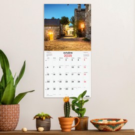 Finocam Wall Calendar 30 x 30 cm for Writing 2025 Month View January 2025 - December 2025 (12 Months) Way of Saint James Spanish