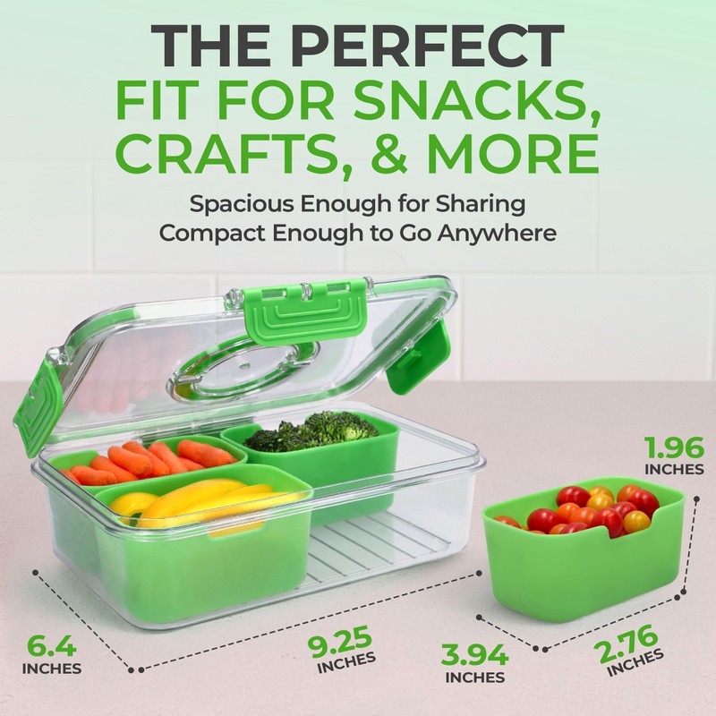 KEYVOZ Snackle Box Container with Lid- Travel Charcuterie Box with