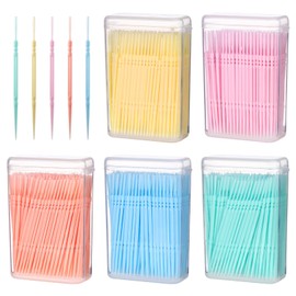 Healifty Toothpicks for teeth, 1000 pieces, double head toothpicks, interdental brushes, toothpicks for oral care (random colour)