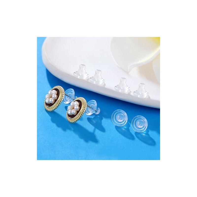 Silicone Earring Backs, Clear Locking Secure Earring Backs for Studs,