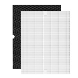 Smilyan 1 Set HEPA 116130 Filter H Replacement for Winix 5500-2 Plasmawave Air Purifier and Models AM80, 1 Set Ture HEPA Filter and Carbon Filter Combo Pack