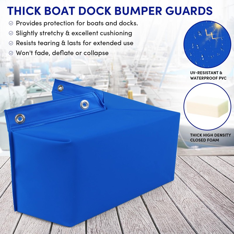 VEITHI Dock Bumper Blue,Dock Bumper Guard with Screws Soft,PVC Boat