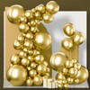 PartyWoo Metallic Gold Balloons, 120 pcs Gold Metallic Balloons Different