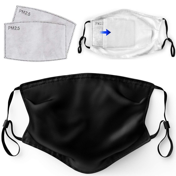 Primicity Face Mask with Filters - Reusable/Adjustable/Washable Black mask -Cotton