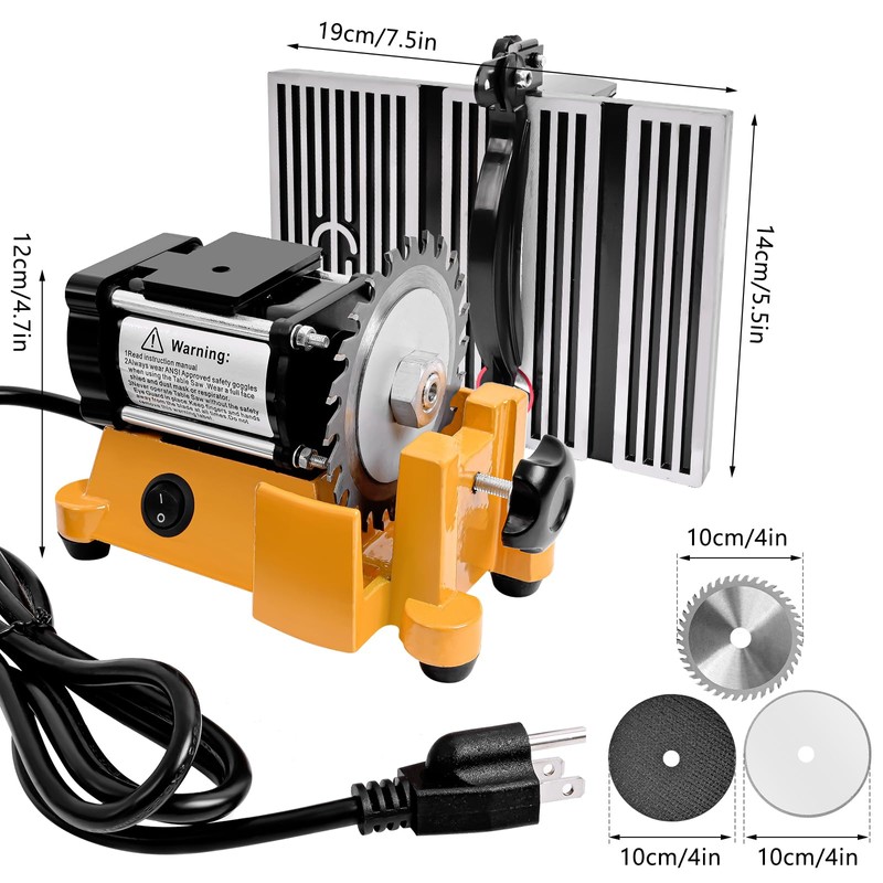 Vevitts 4" Mini Table Saw, 60W 110V Portable Miter Saw
