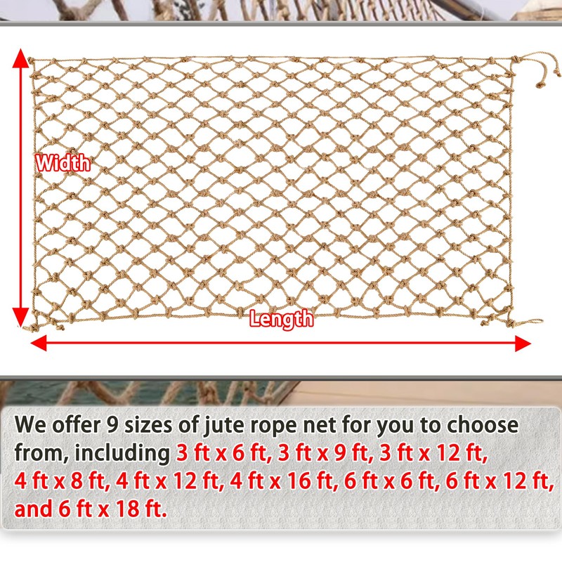 Jute Hemp Rope Nets for Safety and Decoration: Indoor &
