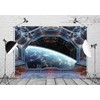 7x5ft Spaceship Interior Backdrop Science Fiction Spacecraft Cabin Window View