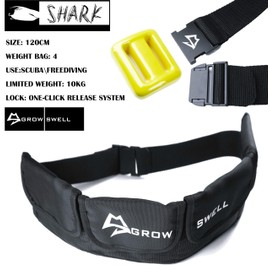 Scuba weight belt with 4 pockets, quick release buckle & comfortable fit diving pocket weight belt with Protection from toxic lead weight exposure,weight pouch belt fit for waist 32" to 52"