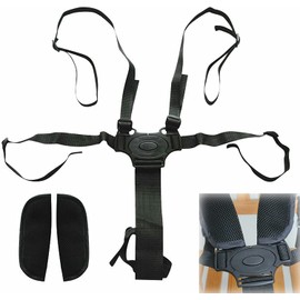 Cinturón de Seguridad de 5 Puntos Seguridad Ajustable Para Bebé Para Cinturón Correas de Silla Alta Universal de Arnés Seguro para Bebé Protección Segura para Niños para Carriola（negro）