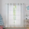 Central Park Leaf Floral Print Metallic Sheer Linen Window Curtain