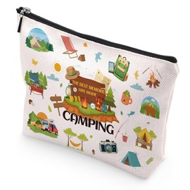Sitsink Camping Wildlife Lover Gifts - Best Memories Are Made Camping Cosmetic Makeup Bags, Camping Gifts for Women, Outdooor Enthusiasts Accessories Pouch, Camping Toiletry Bag for Friends Birthday
