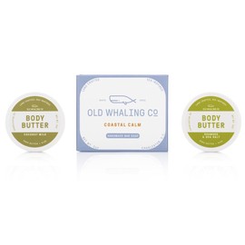 Old Whaling Co Seaside Discovery Kit | set of 3 products | 3 sea-inspired scents | travel friendly | bar soap + 2 travel size body butters | Coconut Milk | Coastal Calm | Seaweed & Sea Salt