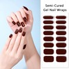 SILPECWEE Semi Cured Gel Nail Strips (Dark Red Solid -