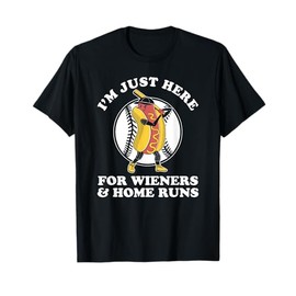 Funny Baseball Design for Women Men Wieners & Home Runs T-Shirt