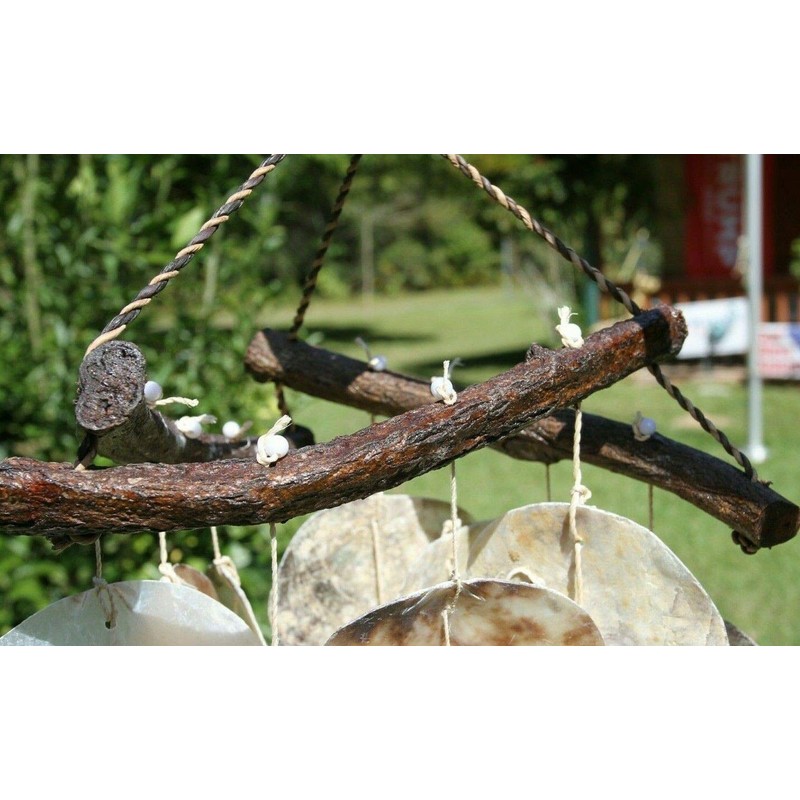 Salty Pelican Pack of 2 Large Saddle Oyster Seashells Windchime