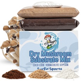 Surfin' Spores Dry Mushroom Substrate Mix | Produces 40 Pounds of Pasteurized Substrate | CVG Mix (Coco Coir, Vermiculite, Gypsum)