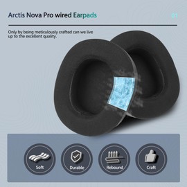 Wzsipod Ersatz-Ohrpolster für SteelSeries Arctis, Nova Pro Wired, Nova 1/1X/1P/3/7/7X/7P Gaming-Kopfhörer – verbesserter Klang, hoher Komfort (schwarz)