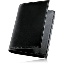 LicoRita Men's Business Card Holder, Genuine Leather, Overwhelming Texture, Himeji Leather, Made in Japan, Premium Car Seat Leather, Large Capacity, Wide Design, pitch black