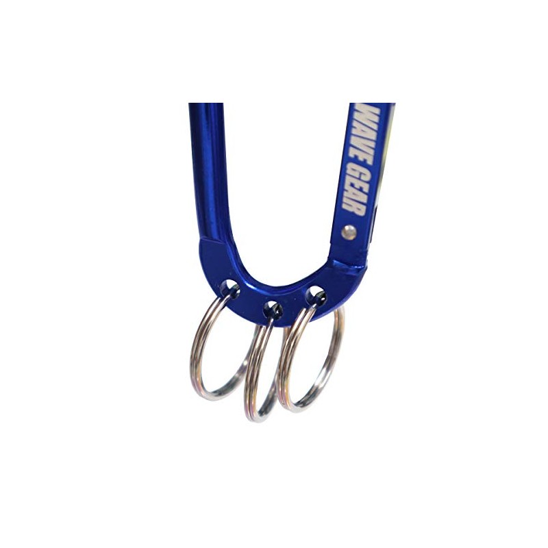 Three Ring Key Chain Carabiner KP-419 Convenient 3-Ring Wave Gear