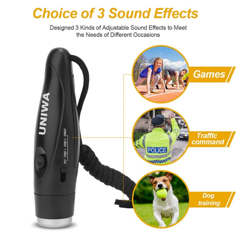 UNIWA Electronic Whistles, 2 Pack Handheld 3 Tone High Volume