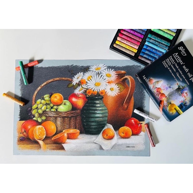 MUNGYO Gallery Artists' Soft Oil Pastels Professional, 48 Assorted Colors,