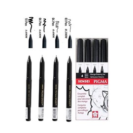 SAKURA Manga Set Black Pigma Sensei Set of 4 Japan
