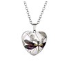 Handmade Cabochon Hals-kette Herz Libelle Edelstahl Anhänger Glascabochon Damen Geschenk Geburtstag