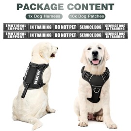 WINSEE Tactical Dog Harness, No Pull Dog Harness for Medium Large Dogs with Handle & Molle, Military Service Dog Vest Harness in Training Pet Harness for Small Dogs