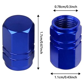 Zhenle 12PCS Wheel Tyre Dust Caps, Aluminum Tire Valve Stem Caps Hexagon Valve Covers Replacement for Cars, Bike, Motorcycles,Trucks(Blue & Black & Silver)
