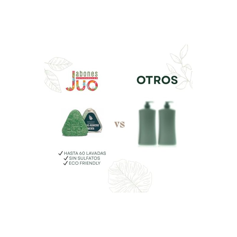 Shampoo Solido Natural Agave Menta Romero sin Sulfatos, Ni Parabenos.