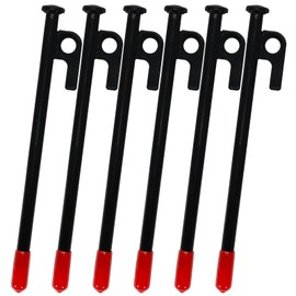 M-Style Pegs, 7.9 inches (20 cm), Set of 6, Strong, Steel Pegs, Camping, Tent, Tarp, Setup, Laser Welding, Wire Drawing, Rust Resistant, Safety Cap Included