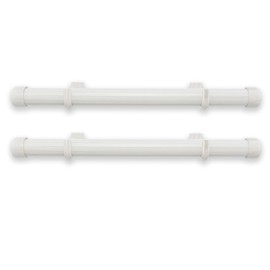 BlastHome® Luxury 17" Custom Side Mount Curtain Rods – 1 1/4" Large Diameter – Premium Brackets & Endcaps – Signature Collection, Set of Two – Brushed White Finish