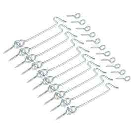 10 Pack Cabin Hook and Eye Latch 3 inch for Gate Door Swivel Window Metal Window Slide Barn Bathroom Toilet Cabinet Cupboard Shed Gate Door Latch and Multi Purpose Use