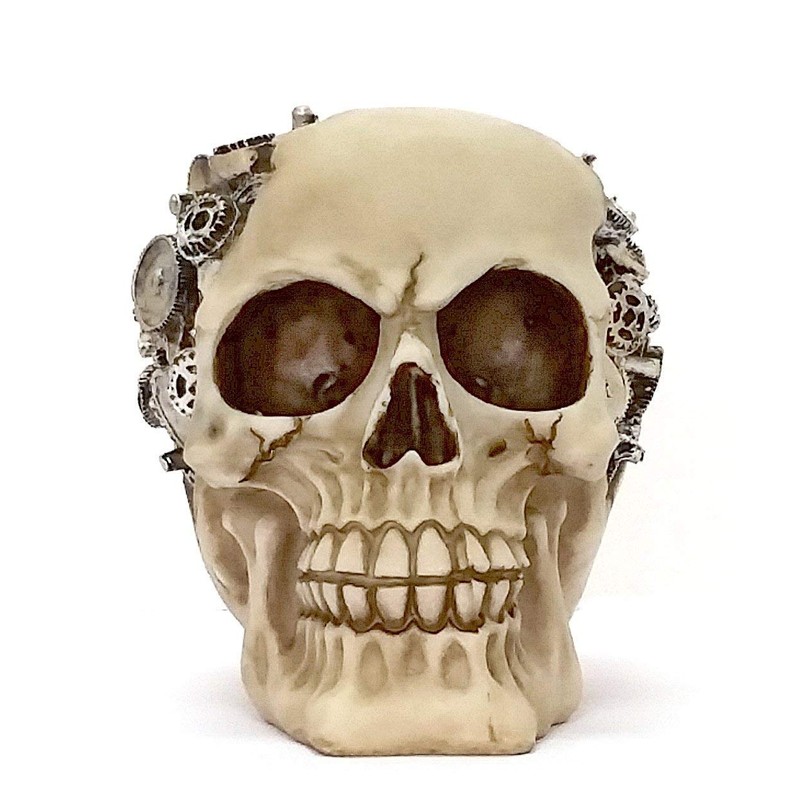 Bellaa 21329 Robot Skull Skeleton Sculpture Figure 5 inch
