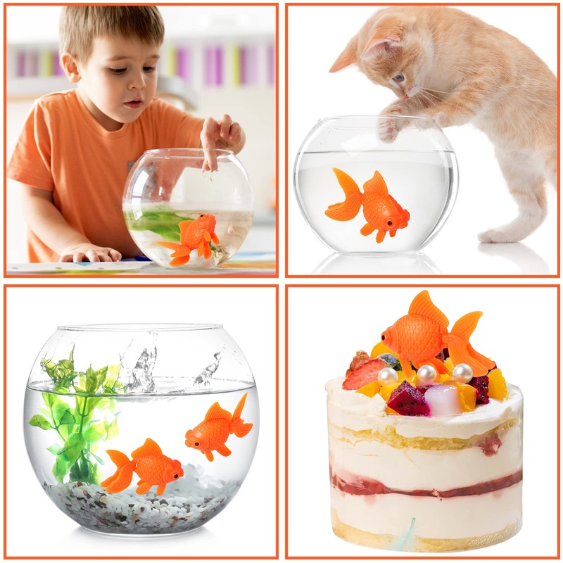 CCOZN 15 Pieces Orange Plastic Artificial Goldfish Aquarium Fish Bowl