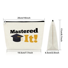Sazuwu Daughter Graduation Gifts from Mom Makeup Bag Class of 2025 Graduation Gifts for Her Mastered It Cosmetic Bag Masters Graduation Party Decorations Graduation Keepsake Gifts for Daughter