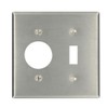 Leviton 2-Gang 1-Toggle 1-Single 1.406-Inch Diameter, Device Combination Wallplate, Device